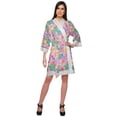 thumbnail image 2 of Moomaya Printed Cotton&nbsp;Robe&nbsp;Women Lightweight Kimono&nbsp;Sleeve Summer Bathrobe, 2 of 6