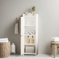 thumbnail image 4 of Hzuaneri Bathroom Storage Cabinet, 29.5" Tall Small Corner Freestanding Floor Cabinet with 2 Doors & Adjustable Shelf for Narrow Spaces, White, 4 of 7