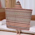 thumbnail image 5 of Boho Red Striped Ethnic Pattern Hooded Bath Towel，60"x35" for Ages 3 To 12 Kids, Quick Dry Lightweight Soft Microfiber Hood Beach Towel Cover Up for Kids, 5 of 7