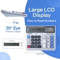 thumbnail image 4 of Desktop Calculator 12 Digits Extra Large LCD Display, Dual Solar Power and Battery, Mechanical Calculator with Big Buttons, Battery Include, Basic Financial Calculator for Office Home School, 4 of 6