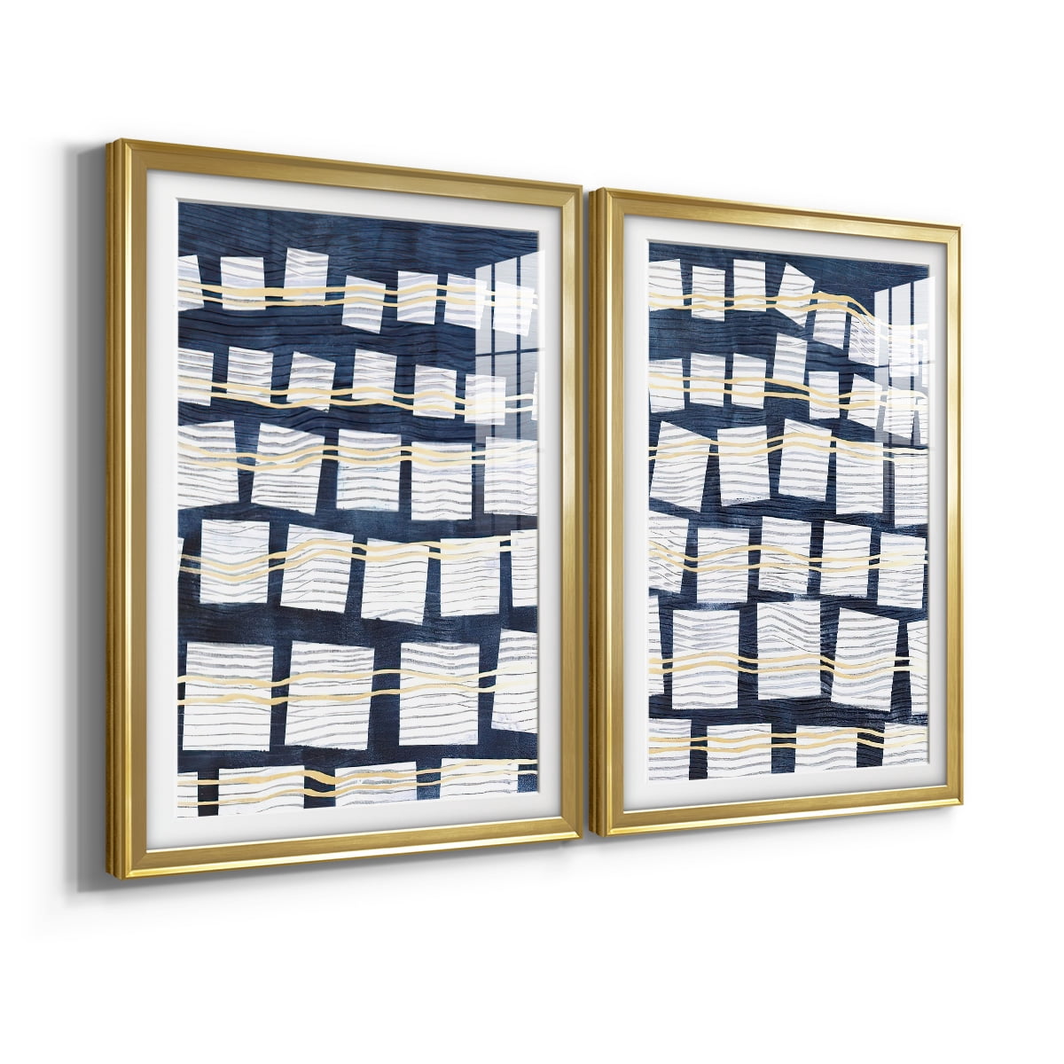Wexford Home Networks III Premium Framed Print, 30.5" x 42.5" - Ready to Hang, Gold (Set of 2)