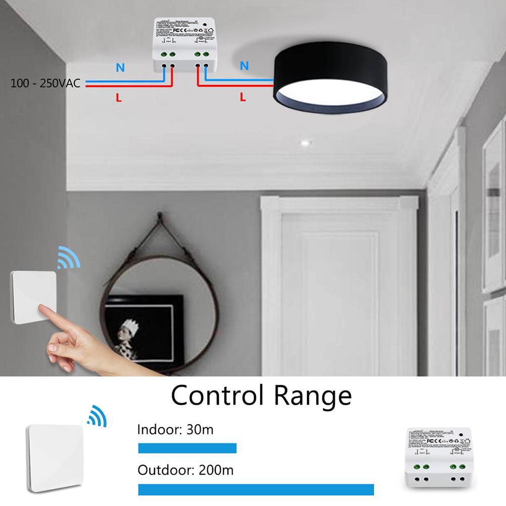 Kinetic Wireless Lights Switch Kit No Battery Wiring Quick Create Or Relocate On Off Switches For Lamps Fans Appliances Free Self Powered 100 656ft Remote Control House Lighting Com - How Can I Get Ceiling Lights Without Wires
