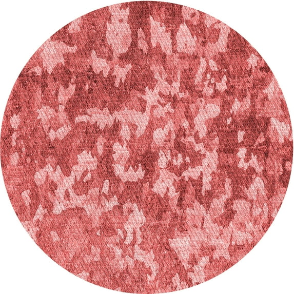 Ahgly Company Indoor Round Patterned Ruby Red Area Rugs, 7' Round