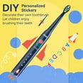 thumbnail image 3 of Seago Sonic Kids Rechargeable Electric Toothbrush,SG-2303Navy Blue,DIY Stickers,8 Soft Brush Heads,5 Modes, for Kids 6-12, 3 of 12