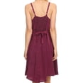 thumbnail image 2 of Sakkas Markay Short Mid Length Spaghetti Strap Sleeveless Embroidered Batik Dress - Fuchsia - S/M, 2 of 5