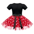 thumbnail image 5 of IBTOM CASTLE Baby Girls Birthday Outfit Polka Dots Leotard Dresses Fancy Dance Costume Halloween Cosplay Tutu Dress up with Ears Headband 18-24 Months Black+Red-Birthday, 5 of 8