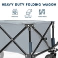 thumbnail image 3 of Timber Ridge Collapsible Outdoor Folding Wagon Cart Heavy Duty Camping Patio Shopping Garden Cart with Side Bag Cup Holder, Blue, 3 of 5