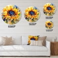 thumbnail image 5 of Designart "Yellow Blue Golden Cheerful Sunflowers Radiant Blossoms" Floral Oversized Wall Clock, 5 of 5