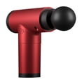thumbnail image 4 of Mini masajeador de tejido profundo, 6 velocidades, recargable, 1500 mAh, masajeador muscular de alta frecuencia con 4 cabezales de masaje, color rojo, 4 of 12
