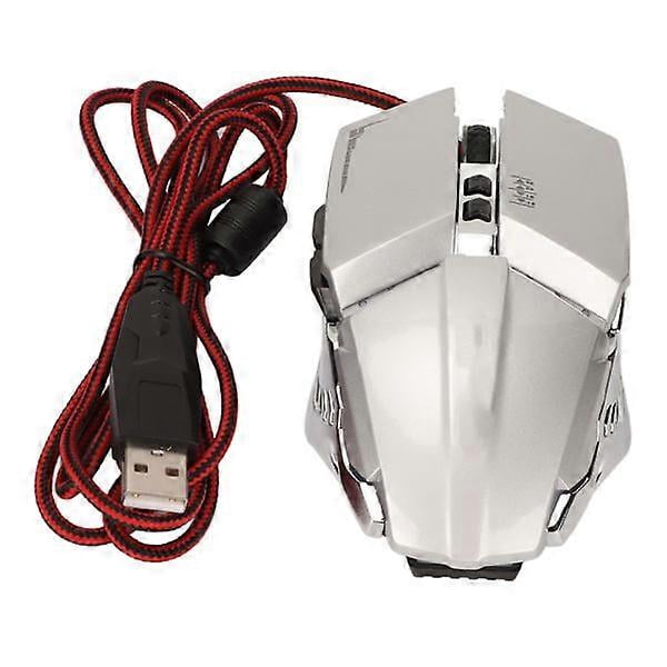 Gaming Mouse Ergonomic Design 4 DPI Adjustable Breathing RBG Backlit Precise Control Office Mouse for Desktop Laptop Silver