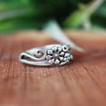 thumbnail image 5 of Silver Flower Ring, 925 Sterling Silver, Silver Daisy Ring, Engraved Flower Ring, Handmade Ring, Statement Ring, Personalized Gift Ring*****, 5 of 6