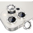 thumbnail image 1 of [3+1] for iPhone 13 Pro/iPhone 13 Pro Max Camera Lens Protector Bling, 9H Tempered Glass Camera Cover Screen Protector Metal Ring Decoration Accessories (Diamond-Silver), 1 of 5