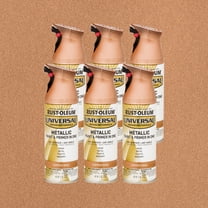 6 Pack, Copper Rose, Rust-Oleum Universal All Surface Interior/Exterior Metallic Spray Paint-314559, 11 oz