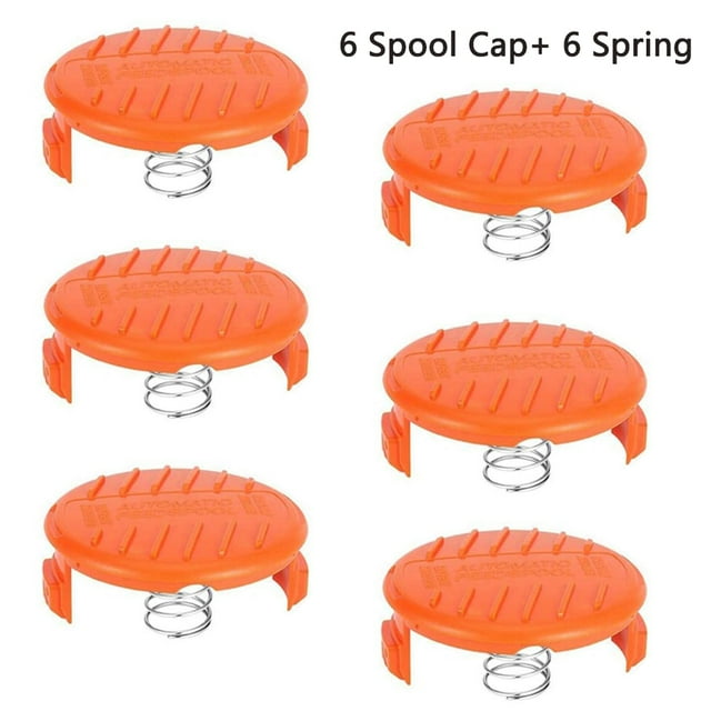 Compatible Reemplazo de las cubiertas de la tapa del carrete de repuesto del cortacésped Black & Decker AF-100 con resorte para la herramienta del carrete del recortador Material ABS Fuerte y duradero Adepaton 2033379-2