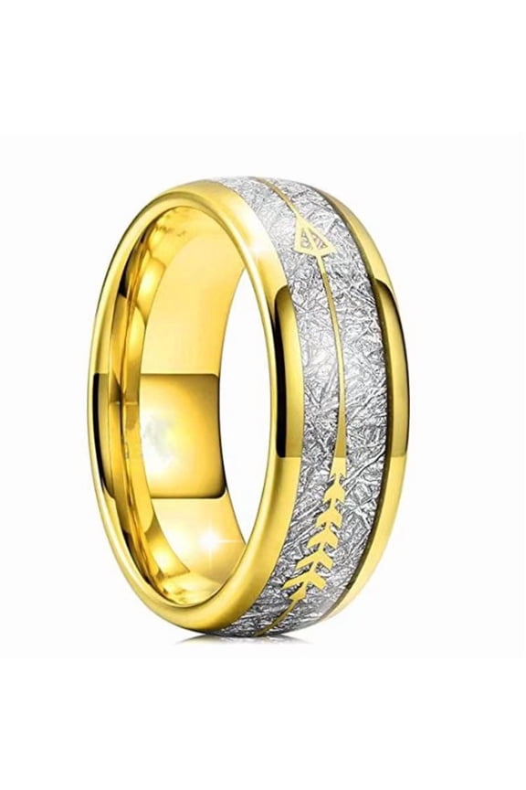 Women Ring Minimalist Gold Two Tone U Shaped Titanium Steel Polished Trendy Elegant Gift For Her Everyday Style
