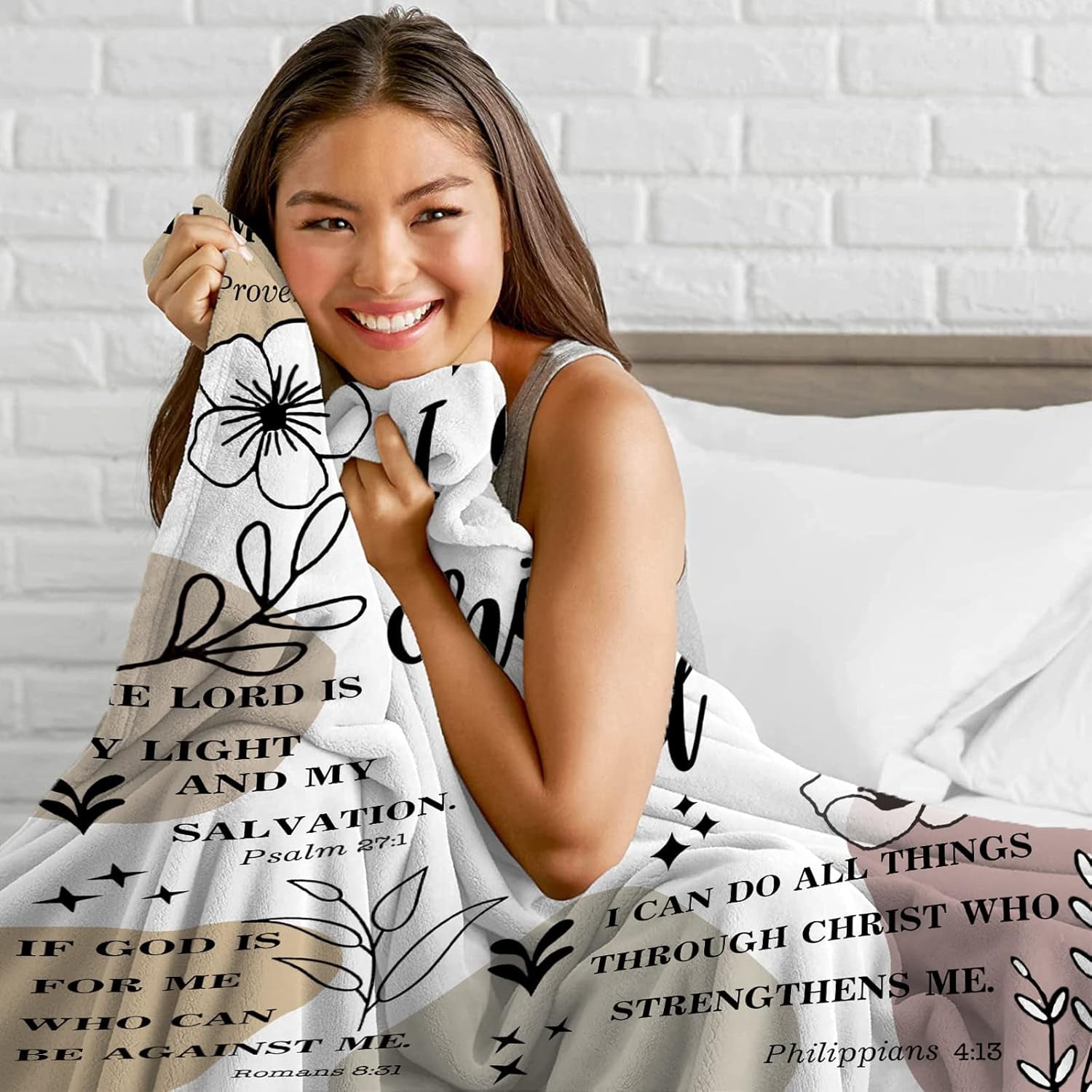 Christian Gifts for Women Inspirational Bible Verse Blanket Religious Scripture Prayer Faith Throw Blanket Soft Flannel Healing Blanket