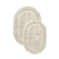 thumbnail image 2 of 2 Piece Bath Mat Set - Ivory Oval Solid Bordered Bathroom Mat Soft Plush Thick, 2 of 4