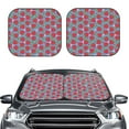 thumbnail image 2 of Xecao Hand Drawn Strawberry for Foldable Car Sun Shades (2-Pack) offer sun protection with an easy-fold design for convenient windshield shading., 2 of 7