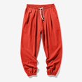 thumbnail image 3 of Plebaso Men's Casual Jogger Pants Drawstring Baggy Trousers with Pockets Solid Color Mens Loose Joggers, 3 of 6