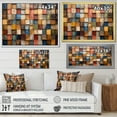 thumbnail image 4 of Designart "Earth Colors Tiles in Colorful Patterns III" Extra Large Geometric Framed Wall Art - Bohemian Multicolor Boho Mosaic Living Room Framed Canvas Art, 4 of 6