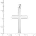 thumbnail image 2 of 14k White Gold Solid Satin Back Polished Religious Faith Cross Pendant Necklace 25.3x49.8mm Pendant for Women, 2 of 2