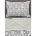 thumbnail image 3 of Antique Oriental Comforter & Sham Bedding Set, Monochrome Motifs Arranged Simplistic Grid Art Illustration, 3 pcs Duvet Set Microfiber Filling Quilt, 5 Sizes, Charcoal Grey and White, by Ambesonne, 3 of 4