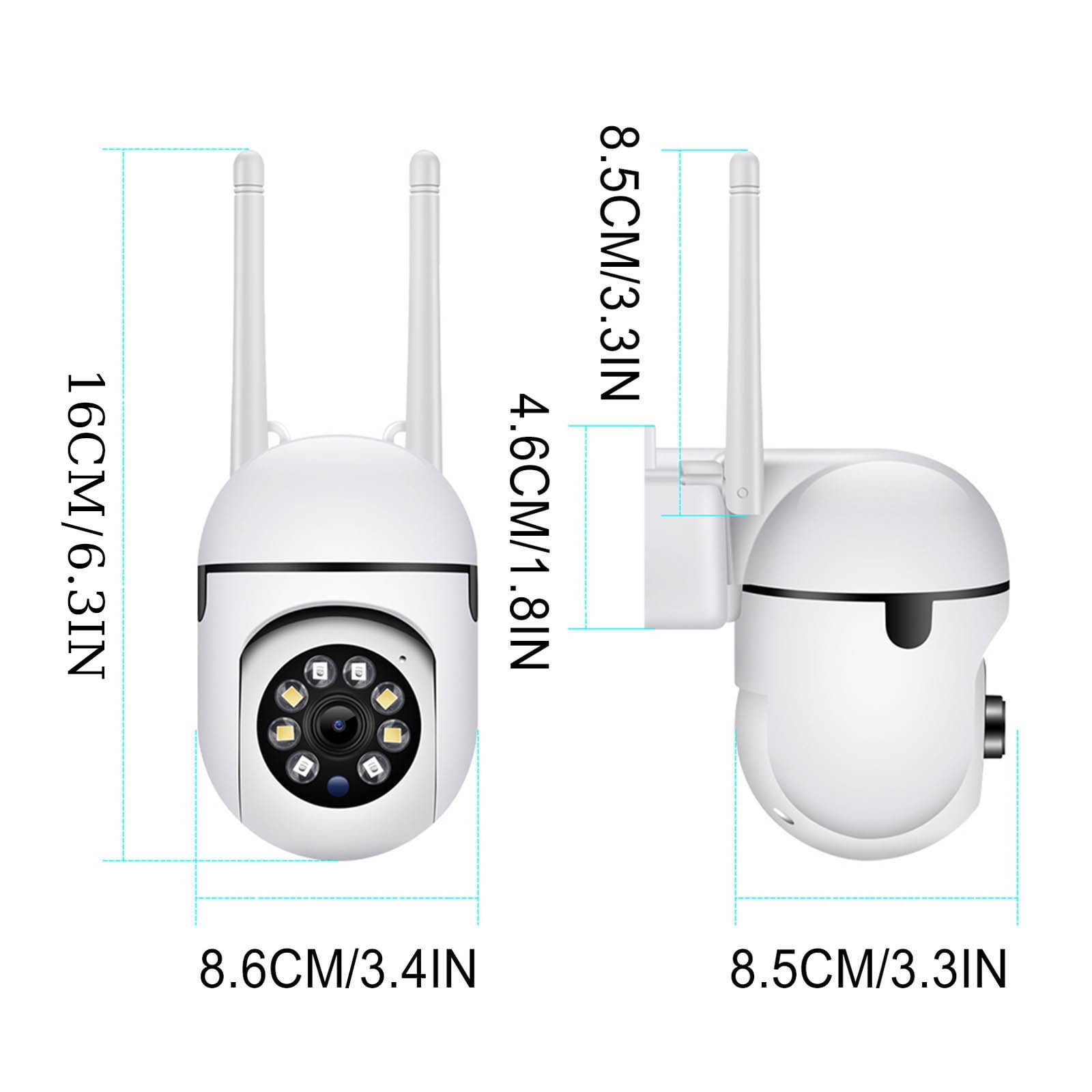 360° Wireless Security Camera – 1080P, 2.4GHz WiFi, Pan/Tilt