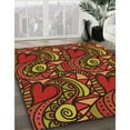 thumbnail image 3 of Ahgly Company Machine Washable Indoor Round Transitional Dark Red Area Rugs, 6' Round, 3 of 7