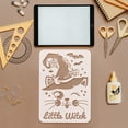 thumbnail image 3 of Cat Witch Painting Stencil 8.3x11.7inch Plastic PET Cute Cat Face Drawing Template Little Witch Stencil Witch Hat Bats Stars Spider Cobweb Template Witch Day Stencil for DIY Crafts, 3 of 7