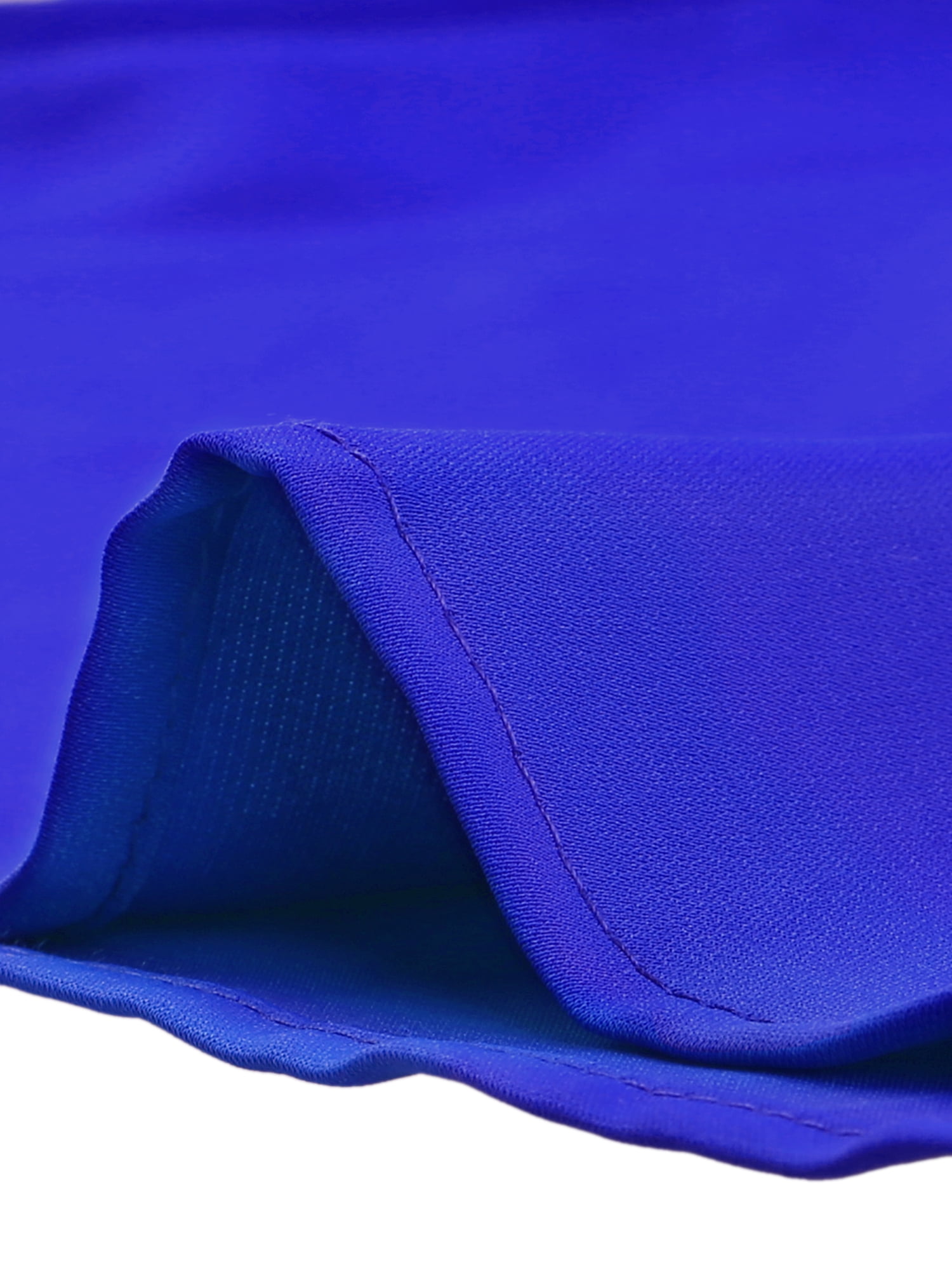 DARING DIVA Women's Ruffled Trim Pleated Plain Blouse Top XS Royal Blue