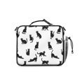 thumbnail image 3 of Black Cat White Pattern Insulated Lunch Bag with Shoulder Strap and Bottle Holder,Bento School Lunch Bag Box,11x9.5x3.5 Inches, 3 of 5