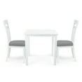 thumbnail image 2 of Rattan Wicker Furniture 3 Pc Dining Kitchen Set Square Table and 2 Warm Chairs Classic Style Solid Wood in White Finish, 2 of 8
