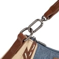 thumbnail image 3 of Wrangler Shoulder Bag for Women Denim Canvas Small Hobo Purse with Stitched Detail & Back Zipper Pocket, Jean, 3 of 6