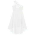 thumbnail image 4 of DPOIS Kids Flower Girl Dress One Shoulder Birthday Party Dress Princess Gown for Pageant Ivory 8, 4 of 4