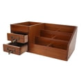thumbnail image 4 of Organizador De Maquillaje De Madera, Retro Antiguo 2 Cajones 1 Partición Grande 6 Particiones Pequeñas Organizador De Escritorio De Madera Para Suministros De Oficina Para, 4 of 7