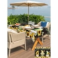 thumbnail image 4 of Outdoor Tablecloth with Umbrella Hole and Zipper, Spring Gnomes Rectangle Table Cloth 60x120 Inch Waterproof Tablecloth, Farmhouse Botanical Sunflowers Wooden Grain Picnic Table Cover for Patio, 4 of 7