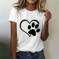 thumbnail image 2 of ICHUANYI Womens Summer Fashion Short Sleeve Crew Neck Hearts Print T Shirt Loose Tops New Style, 2 of 4