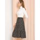 thumbnail image 4 of Falda Midi Para Mujer Allegra K Con Gradas Casuales Con Cintura Elástica Y Una Línea Negro S, 4 of 7