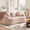 Warm Beige, variant on CKEASEAN 65"W Chenille Compression Curved Loveseat, No Assembly Required, Full Compression Sponge Plush Couch with 3 Throw Pillows, Luxury Floor Cloud Boneless Couches for Small Spaces & Living Room