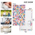 thumbnail image 6 of Yayeee 2 Pack Hand Towels for Bathroom 100% Cotton 16" x 28" Soft Absorbent Kitchen Towel, Yellow Colorful Circles, 6 of 7