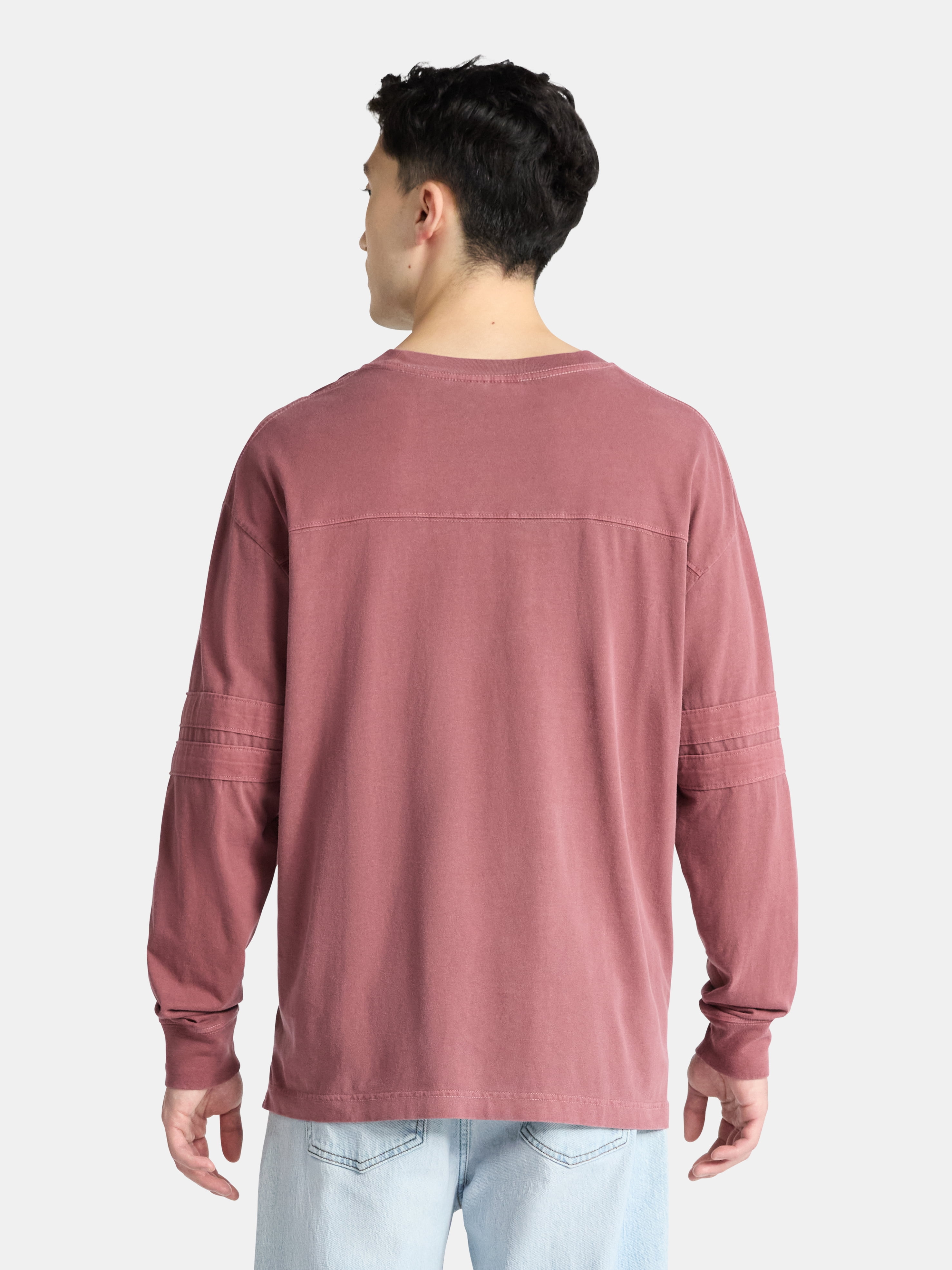 No Boundaries Varsity Tee with Long Sleeves, Men's & Big Men's