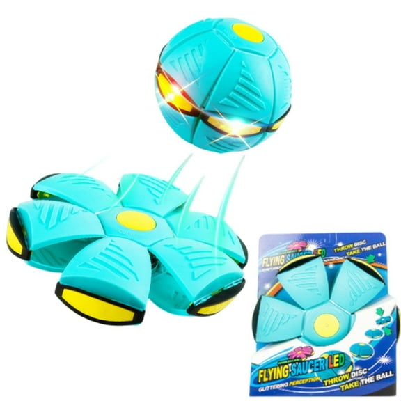 Magic Metaball Bouncing Ball, Children's Bouncing Ball Magic Meta Balls, Automatic Rebound Double The Fun, Magics Metaball Flying Saucer (Cyan, With Light)