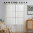 thumbnail image 5 of Cozeii White Sheer Curtains for Windows, Pack of 2 Rod Pocket Voile Sheer Panel Drapes, 26x63 Inch, Window Treatments for Bedroom, Living Room, Patio, Porch, DIY, Durable, Home Decor, 5 of 7