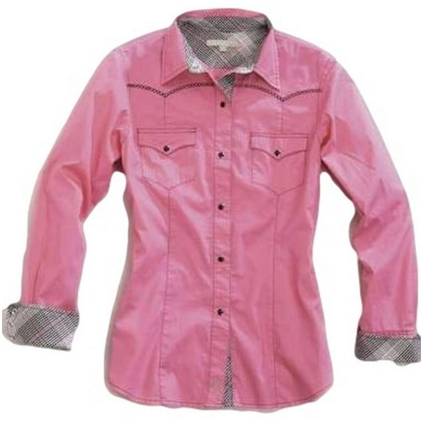 Tin Haul Tin Haul Western Shirt Womens L/S Solid Snap Pink 10050