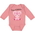 thumbnail image 3 of Inktastic Aditi 1st Birthday Elephant Pink Cute Boys or Girls Long Sleeve Baby Bodysuit, 3 of 5