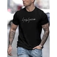 thumbnail image 1 of Camiseta con estampado de garabatos para hombre, informal, de manga corta, para verano, deportiva., 1 of 5