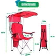 thumbnail image 2 of VibrantEcho Folding Canopy Camp Chair for Outdoors Shade Canopy Portable Chair Camping, Tailgates, Beach, Pool, Lawn Chair Sunshade Travel Chair Folding Camping Chair (Upgraded - Red), 2 of 11