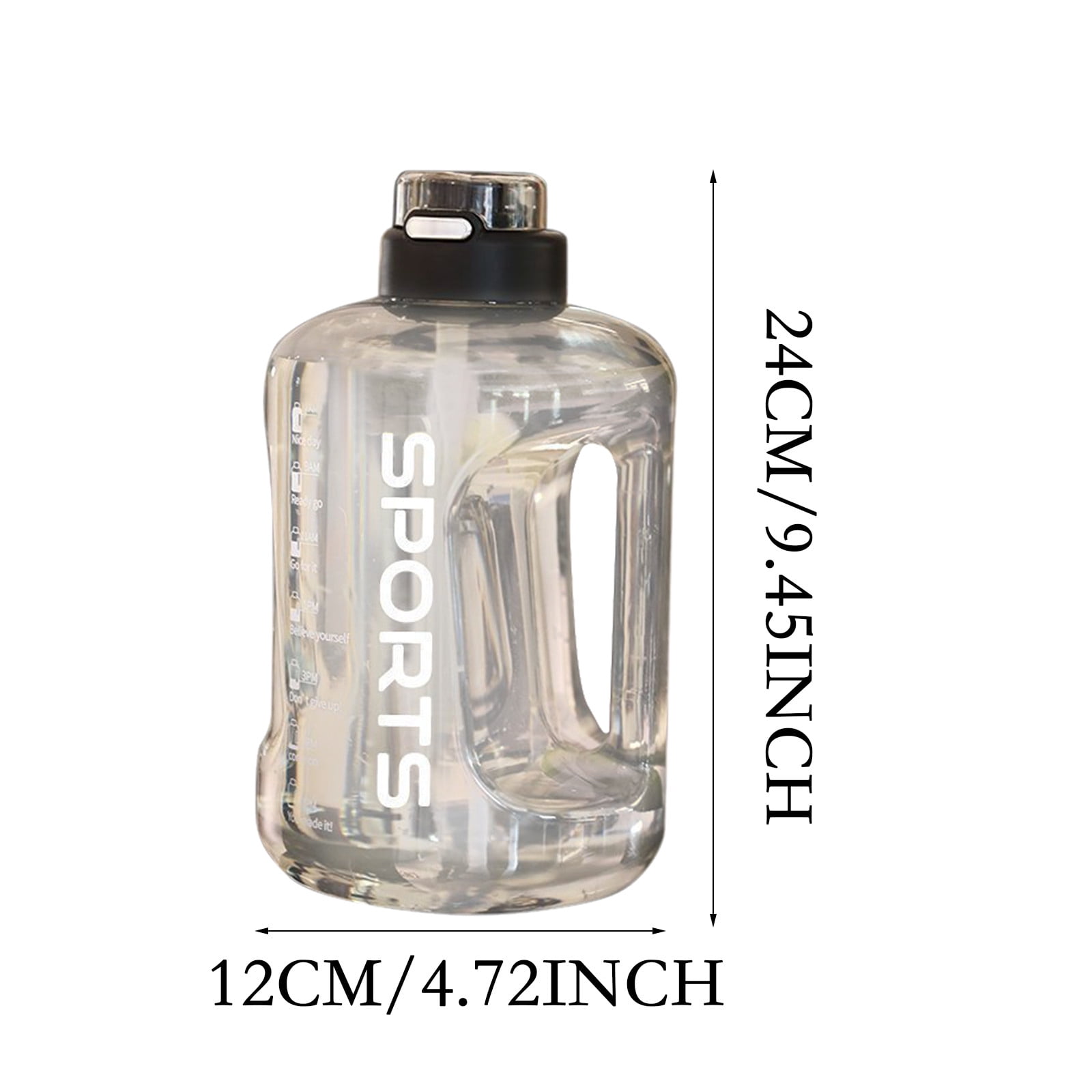 Glass Bottle Large Water Bottle with Straw Chug Lid Marker and Handle for Everyday Hydration – 04 Gallon Capacity Sport Bottle with Easy Pour