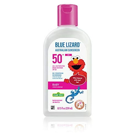 Blue Lizard Baby Mineral Sunscreen with Zinc Oxide, SPF 50+, Water Resistant, UVA/UVB Protection with Smart Bottle Technology - Fragrance Free, Reef Safe, 8.75