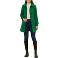 thumbnail image 2 of INSPIRE CHIC Women's Peter Pan Collar Winter Outwear Trench Pea Coats S Green, 2 of 6